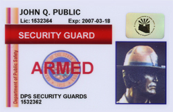 Unarmed Guard Card